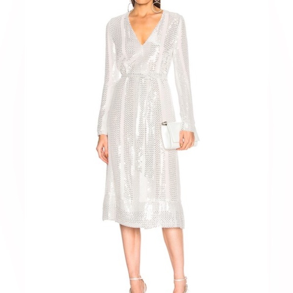 SALLY LAPOINTE Sequin Belted Dress